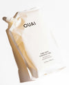 OUAI Fine Hair Shampoo 32oz refill pouch angled on white background.