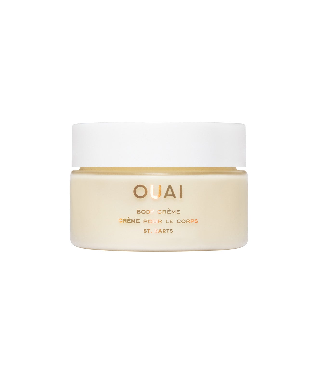 A jar of OUAI St. Barts Body Crème Deluxe Sample.